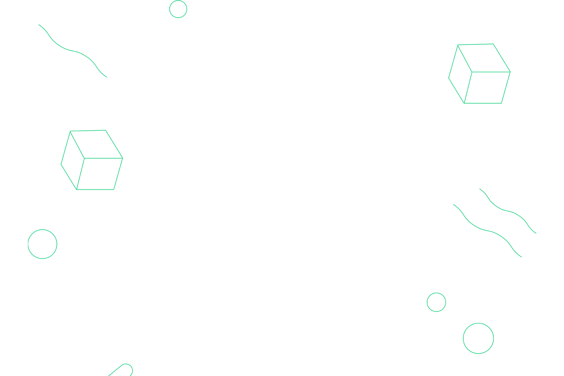 Green graphic elements on white background