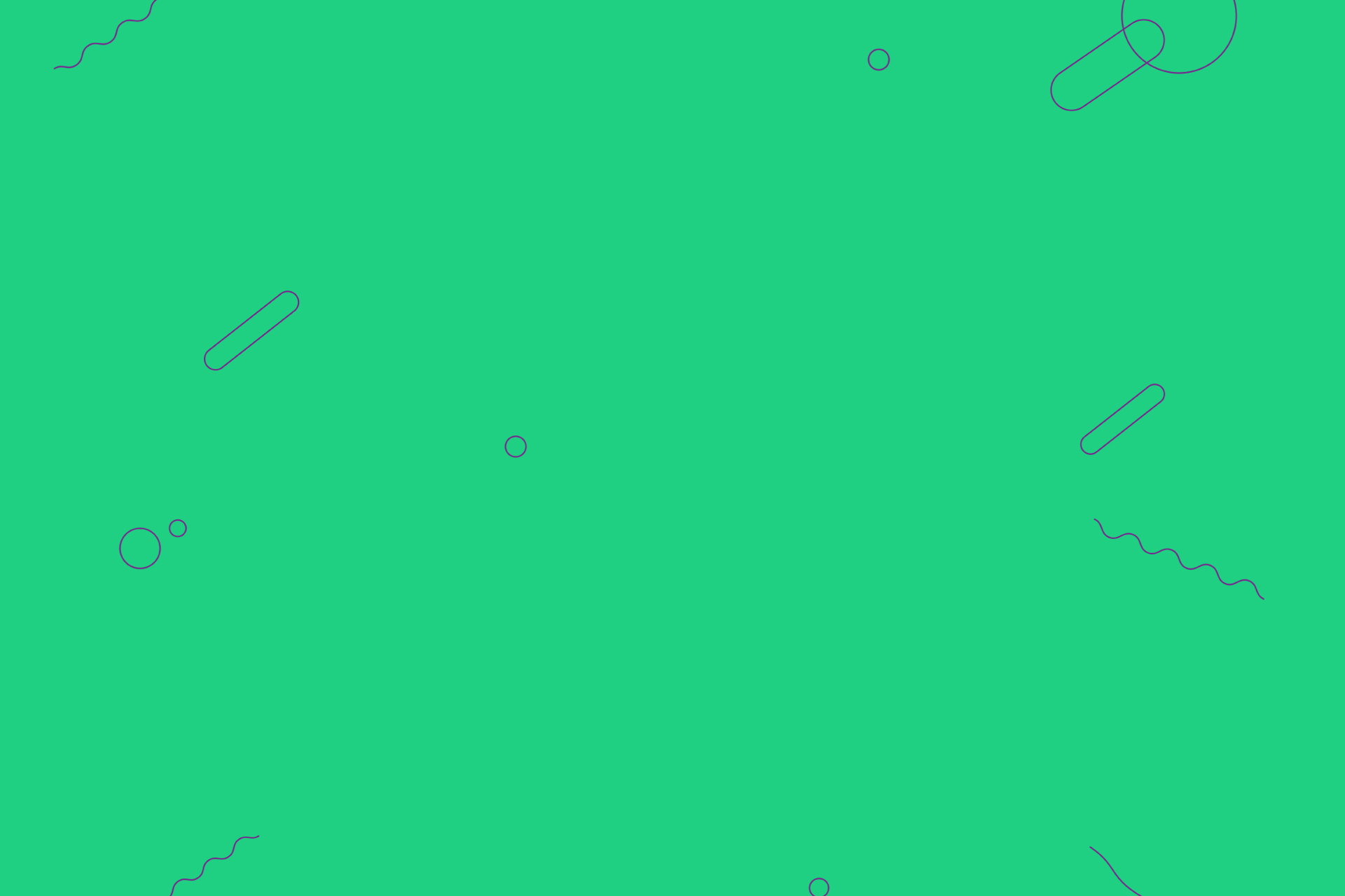 Purple elements on green background