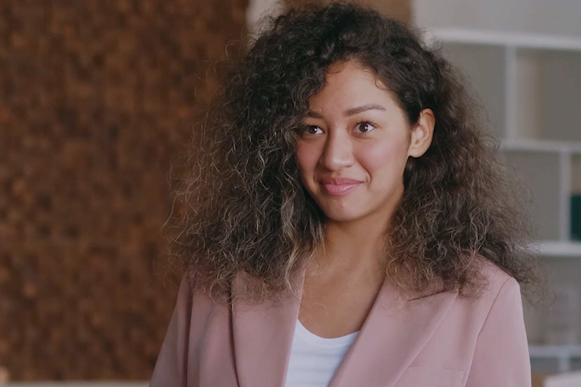 Younger woman smiling