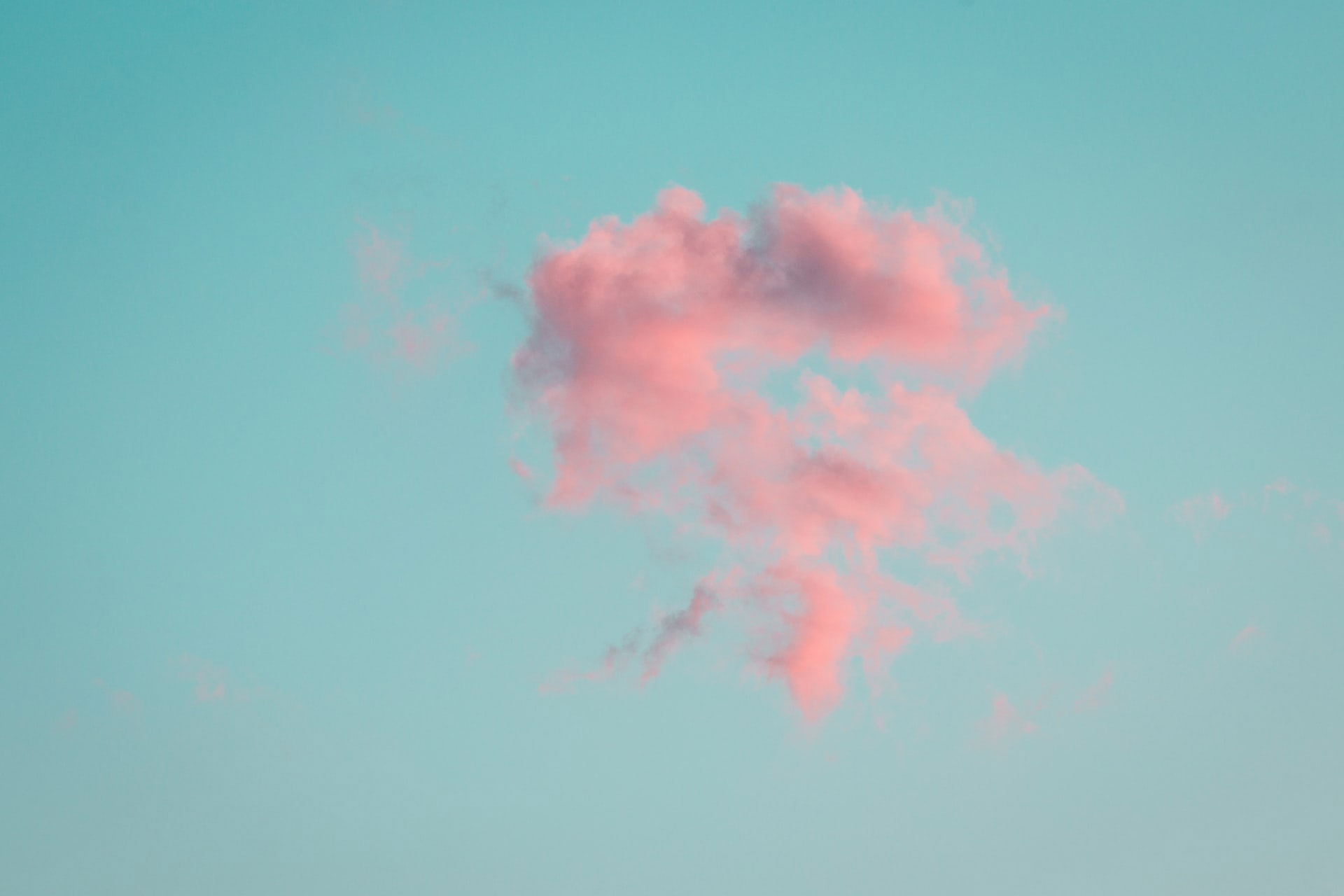 Pink cloud on blue skies