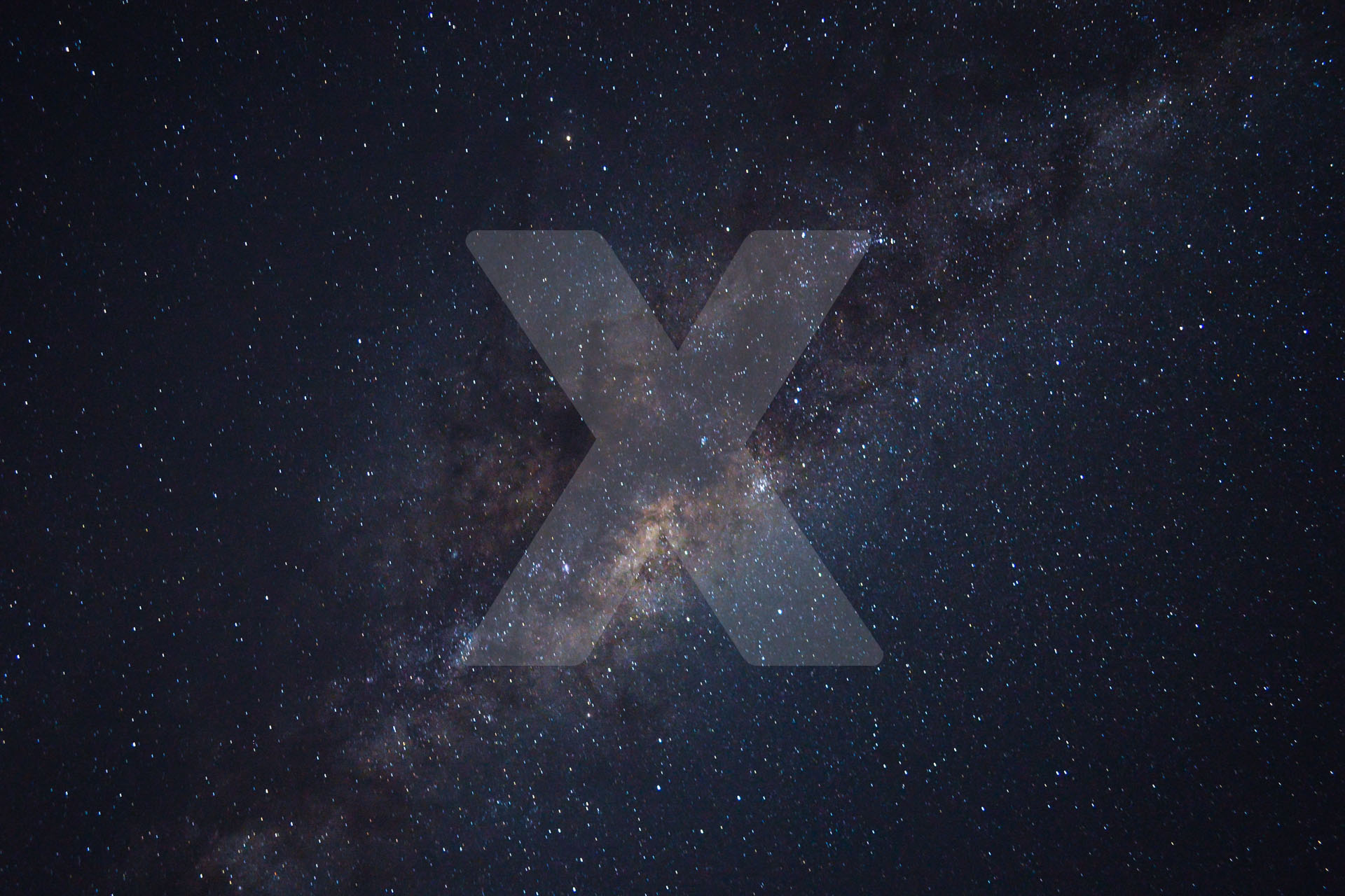 Night sky with X 