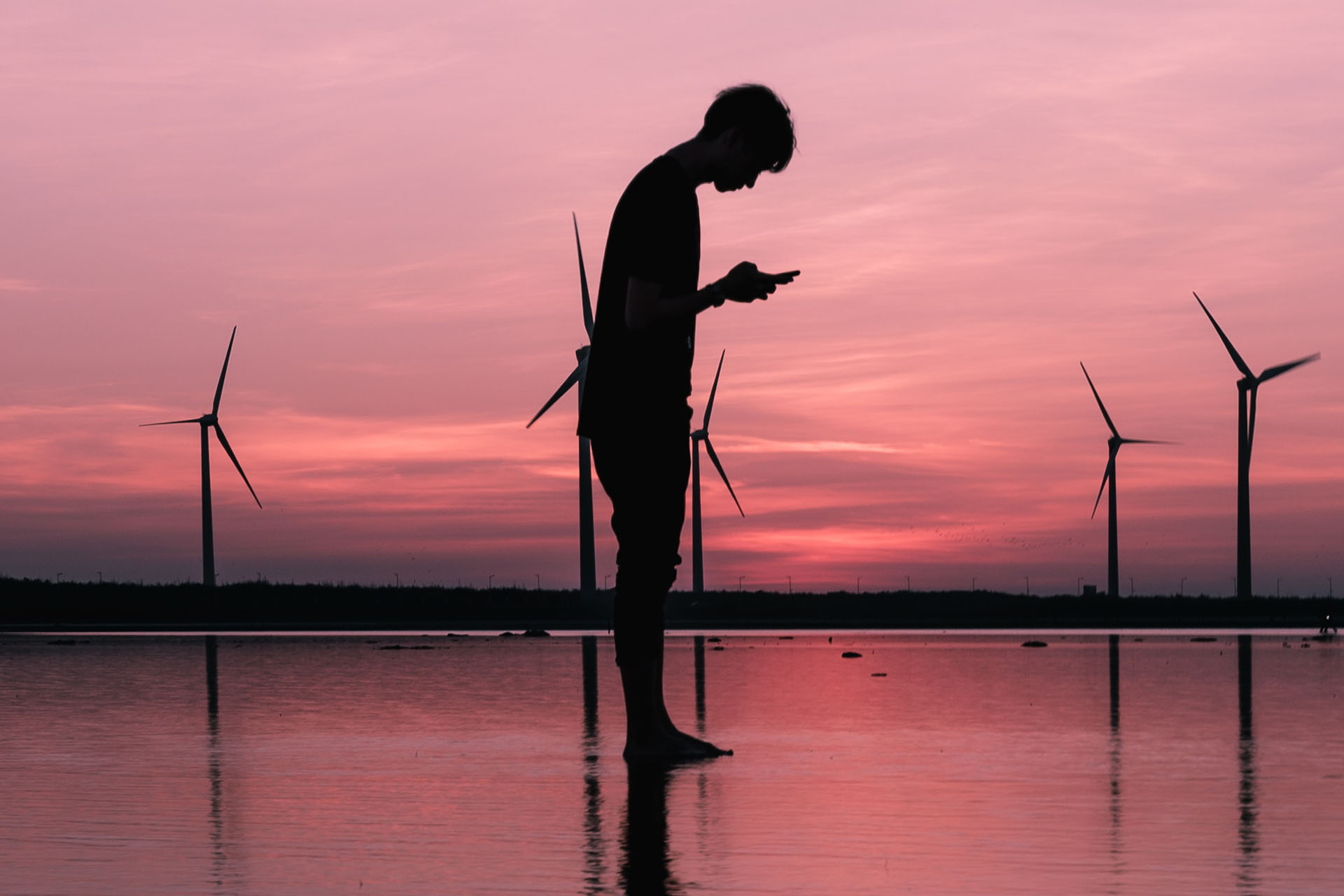 Wind energy and person